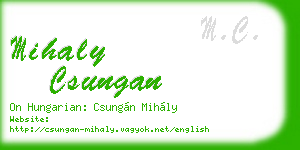 mihaly csungan business card