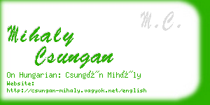 mihaly csungan business card
